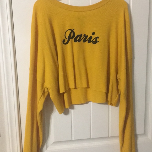 Long sleeve yellow crop top - Picture 1 of 3